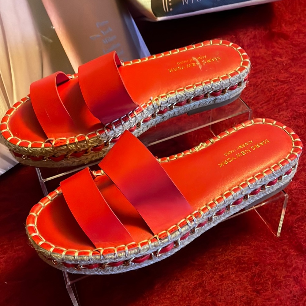 Marc New York Maggie RED platform strappy ESPADRILLE sandals size 6M / 36B NEW